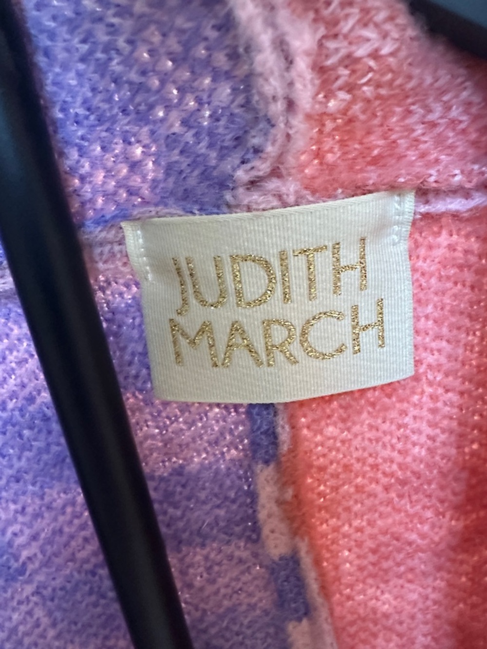 Judith March Pink, Oversized Lavender & Coral Knit Cardigan - Picture 2 of 4